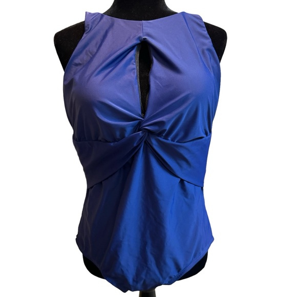 Swimsuits for All Navy Blue One Piece Swimsuit - Size 18 - Picture 2 of 8